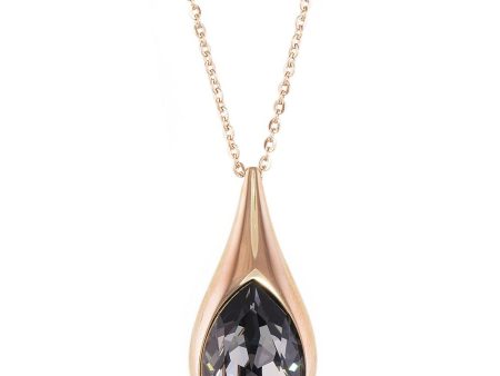 SWAROVSKI Drop Rose Gold & Black Crystal Pendant #5158849 on Sale