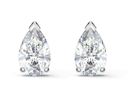 SWAROVSKI Attract Pear Stud Pierced Earrings - White #5563121 Online now