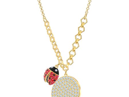 SWAROVSKI Lisabel Coin Necklace - Red & Gold-tone plated #5498808 Cheap