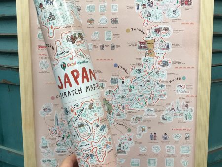 Japan Scratch Travel Map with Frame Supply