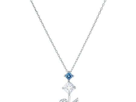 SWAROVSKI Dazzling Swan Y necklace - Blue #5530625 Online now