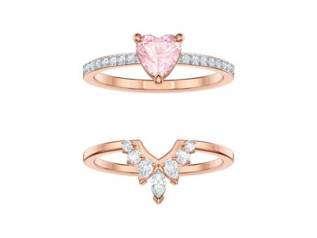 SWAROVSKI One Ring Set 5474939, Multi-colored, Rose gold plating Online Hot Sale