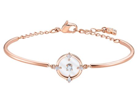 SWAROVSKI North Medium Bangle - White & Rose-gold tone plated #5495771 For Sale