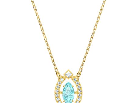 SWAROVSKI Sparkling Dance Necklace - Green & Gold-tone plated #5497474 Online now