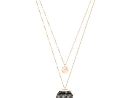 SWAROVSKI Ginger Layered Necklace - Grey Rose Gold #5347299 Online Sale