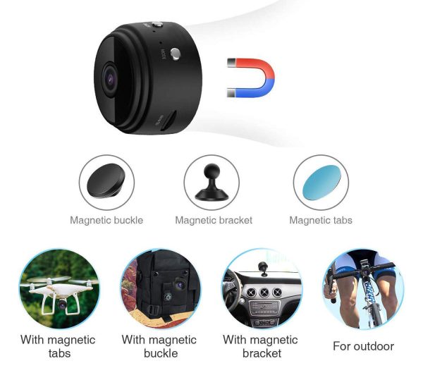 Mini 1080P Wireless Night Vision Security Camera with 150° Wide-Angle Lens by Lexuma Online