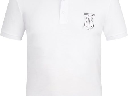 Burberry White Polo Shirt For Cheap