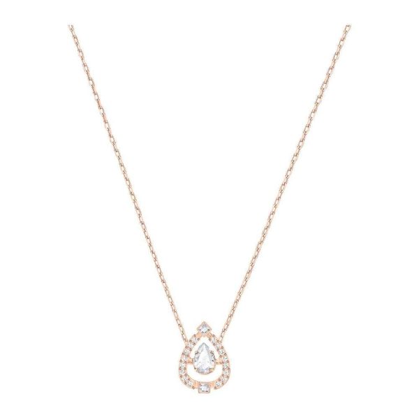 SWAROVSKI Sparkling Dance Pear Necklace - Rose Gold #5451993 Online now