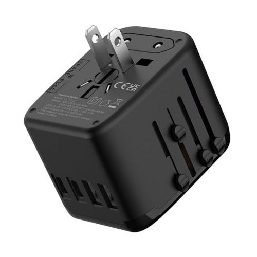 Universal Travel Adapter with 4 USB Ports (2 x Type-A + 2 x Type-C) for US EU UK AUS Supply