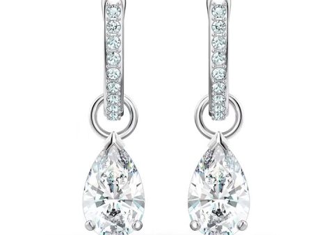 SWAROVSKI Attract drop earrings 5563119, Pear cut, White, Rhodium plated Hot on Sale