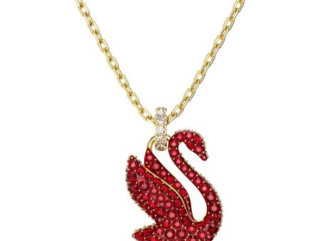 SWAROVSKI 5647871 Swan pendant Swan, Medium, Red, Gold-tone plated Sale