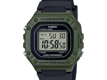 Casio Illuminator Green Digital Watch W-218H-3AVDF Online