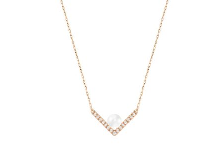 SWAROVSKI Edify Clear Crystal & Pearl Rose Gold Small Necklace #5186847 Online