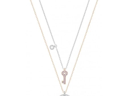 SWAROVSKI Crystal Wishes Key Pendant Set - Pink #5272240 Online now