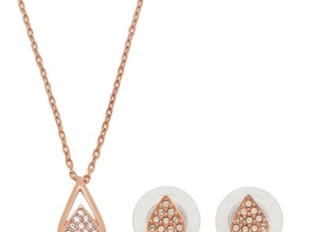 SWAROVSKI Ginger Pear Set White Rose Gold #5367891 Online Hot Sale