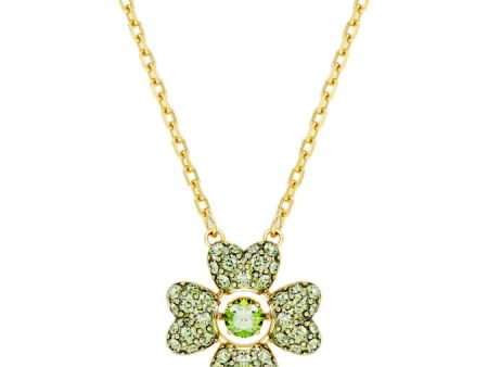 SWAROVSKI 5671144 Idyllia pendant Clover, Green, Gold-tone plated Cheap