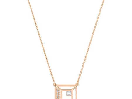 SWAROVSKI Hillock Square Pendant - Rose Gold #5351080 Hot on Sale