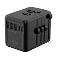 Universal Travel Adapter with 5 USB Ports and Type-C PD 35W Charging Supply