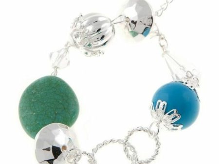 Ladies Bracelet Cristian Lay 436210 (23 cm) | Blue Green Steel Silver (23 cm) Sale