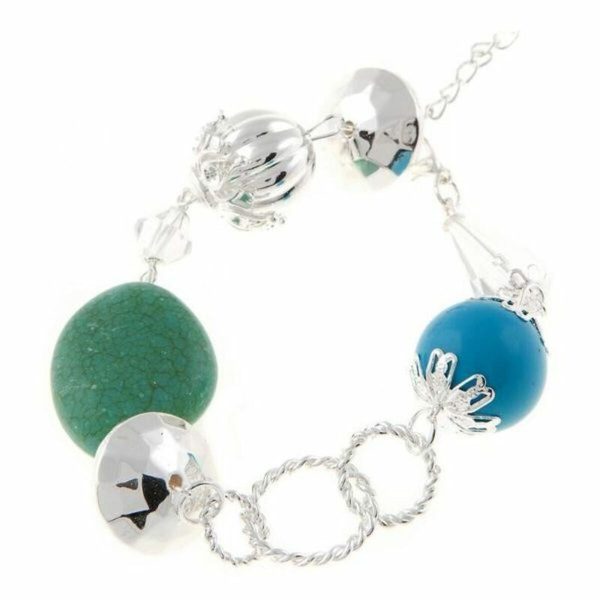 Ladies Bracelet Cristian Lay 436210 (23 cm) | Blue Green Steel Silver (23 cm) Sale