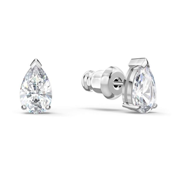 SWAROVSKI Attract Pear Stud Pierced Earrings - White #5563121 Online now