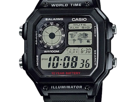 Casio Youth-Digital Grey Dial Men s Watch #AE-1200WH-1AVDF Supply