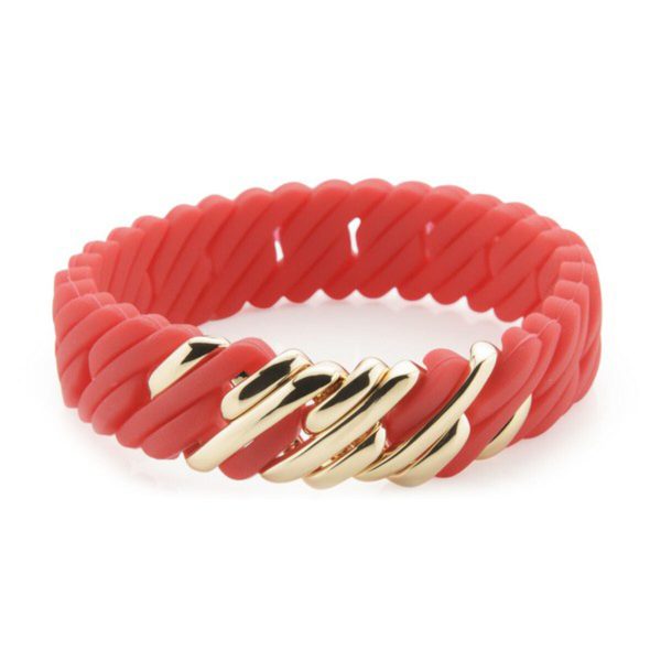 Ladies Bracelet TheRubz 02-100-418 Red Silicone Stainless steel Golden Steel Silicone (15 mm x 18 cm) Online