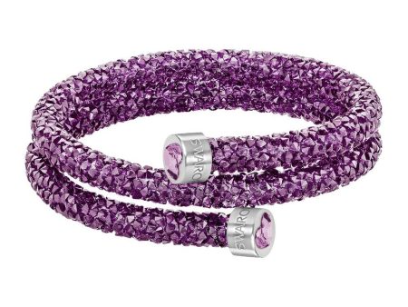 SWAROVSKI Crystaldust Heart Purple Double Bangle Small #5292451 Hot on Sale