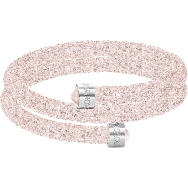 SWAROVSKI Crystaldust Double Bangle - Rose Pink - Small #5292438 Hot on Sale