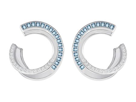 SWAROVSKI Hero Hoop Earrings Teal Rhodium #5352226 Online