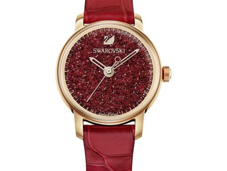 SWAROVSKI crystalline hours 2000 crystal red leather watch #5295380 Online