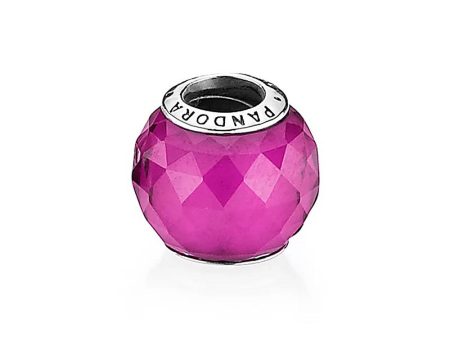 Pandora Abstract silver charm with faceted synthetic ruby #791722SRU Discount