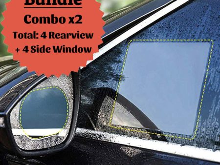 Side Window and Rearview Mirror Films Combo BUNDLE (4 Packages) on Sale