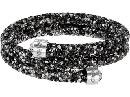 SWAROVSKI Crystaldust Ladies Grey Crystaldust Double Bangle #5255909 Supply