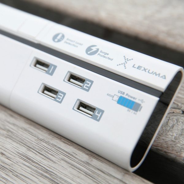 Lexuma XStrip – 4 Gang UK Surge Protector Power Strip with 4 USB Ports For Cheap