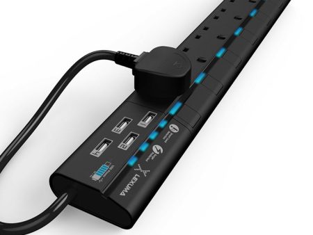 Lexuma XStrip – 6 Gang UK Surge Protector Power Strip with 4 USB Ports Online Hot Sale