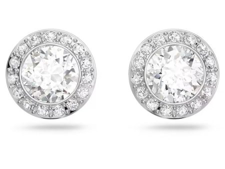 SWAROVSKI Angelic stud earrings 1081942, Round cut, White, Rhodium plated Online now