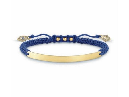 Ladies Bracelet Thomas Sabo LBA0067-899-1 Blue Silver Golden (21 cm) Online Hot Sale