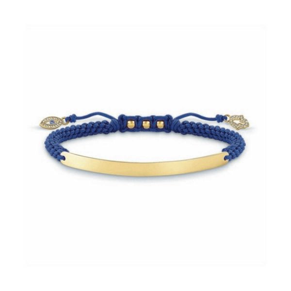 Ladies Bracelet Thomas Sabo LBA0067-899-1 Blue Silver Golden (21 cm) Online Hot Sale