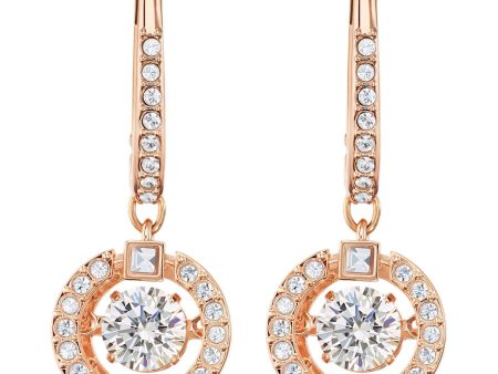 SWAROVSKI Sparkling Dance Round Earrings - Rose Gold #5504653 For Discount