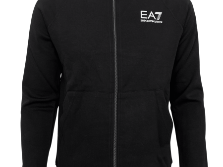 Emporio Armani EA7 Men Black Tracksuit 100% Cotton For Cheap