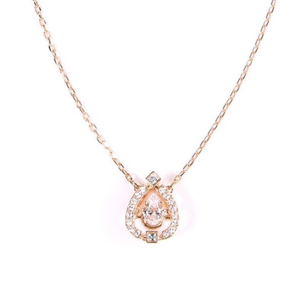 SWAROVSKI Sparkling Dance Pear Necklace - Rose Gold #5451993 Online now