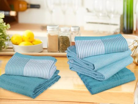 Export Quality Flat & Terry Kitchen Towel Aqua 20X27 INCH For Cheap