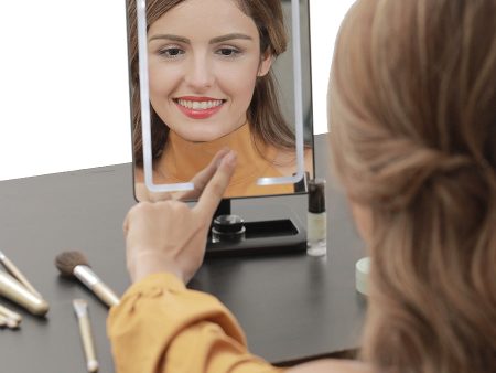 LED Lighted Desktop Makeup Vanity Mirror - 1X 10X Magnification Online Hot Sale