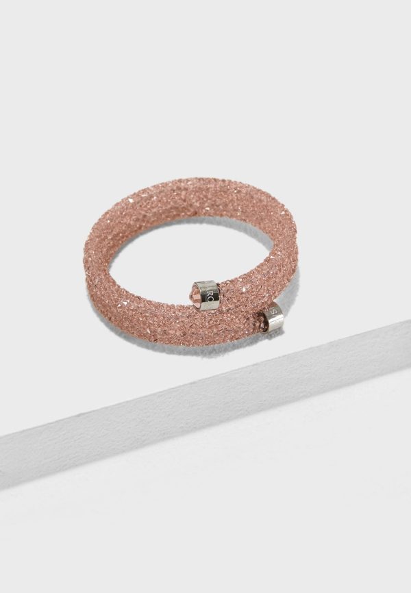 SWAROVSKI Crystaldust Double Bangle - Rose Pink - Small #5292438 Hot on Sale