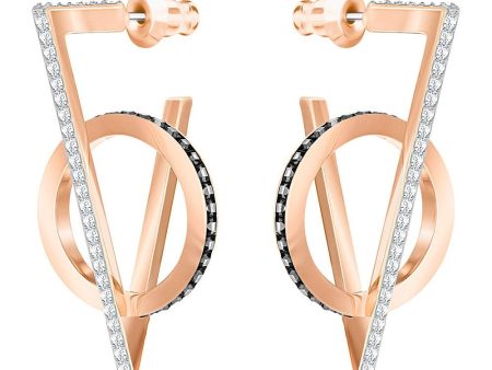 SWAROVSKI Hero Triangle Pierced Earrings - Gray - Rose Gold Plating #5354757 Online