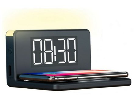 Alarm Clock with Wireless Charger KSIX Qi Black on Sale