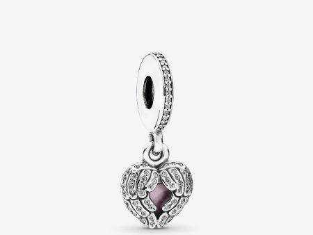 Pandora Angel wings silver dangle with clear cubic zirconia and soft pink enamel #791737CZ For Discount