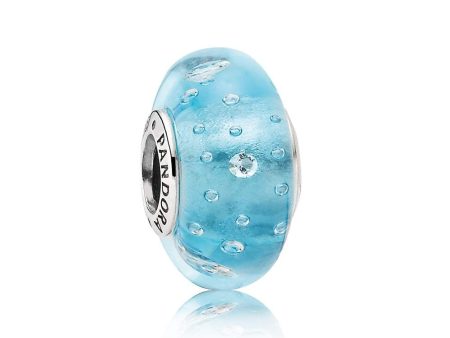 Pandora Blue Fizzle Murano Charm #791618CZ Online Hot Sale