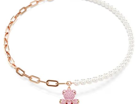 SWAROVSKI 5669166 Teddy pendant Crystal pearl, Bear, Pink, Rose gold-tone plated Sale